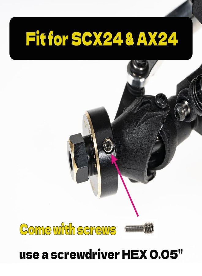 RampCrab Hex Wheel hubs Extension kit +5mm for SCX24 AX24, Brass Extended Hex Hub Wheel Spacers, Upgrades Parts for SCX24 Bronco Deadbolt JLU C10 AX24, 1/24 RC Crawler Car Upgrades Accessories (Black) - Image 3